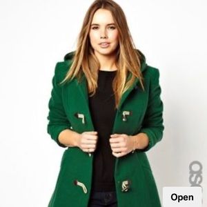 Dark green toggle ASOS Curve coat